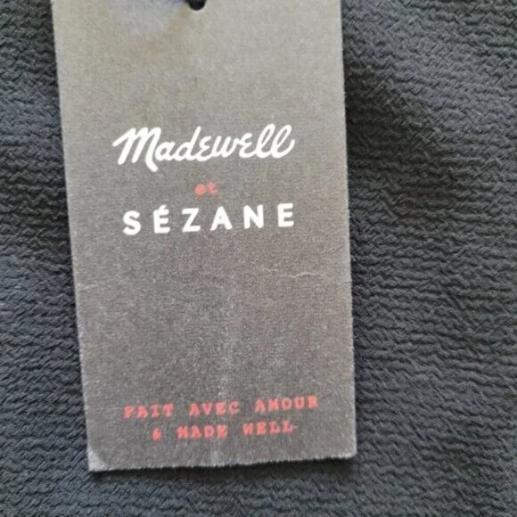Madewell et SEZANE Colette Black Top with Gold Buttons Size XS - Picture 7 of 12